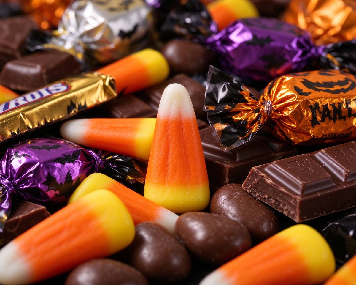 Pile of Halloween candy