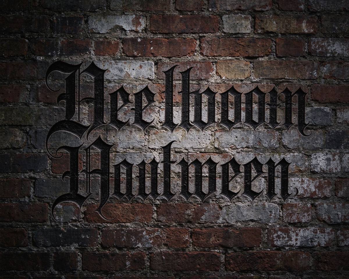 Gothic letters and spooky typography